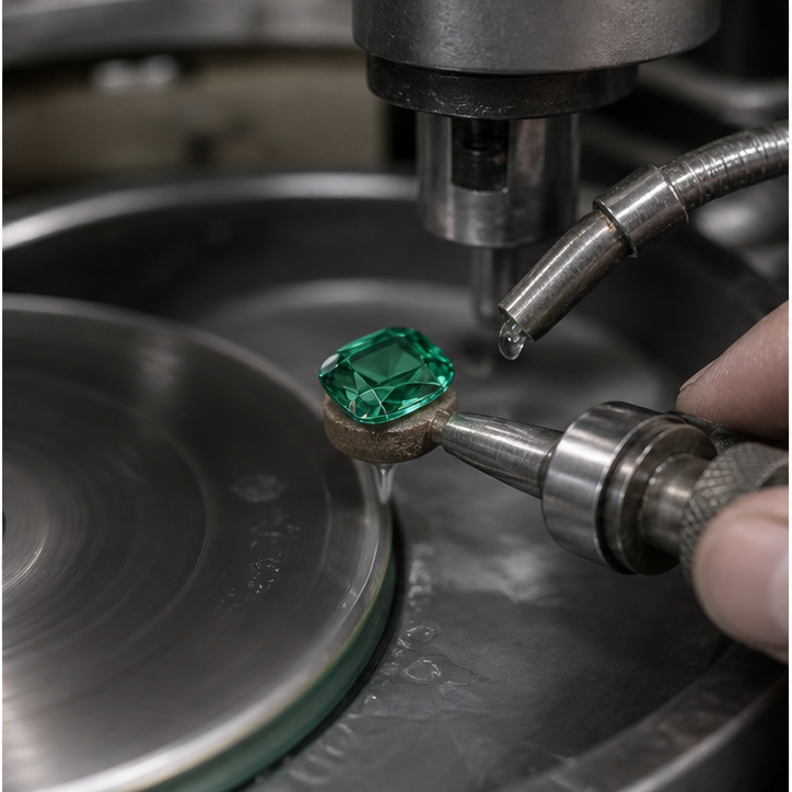 Diamond polishing.