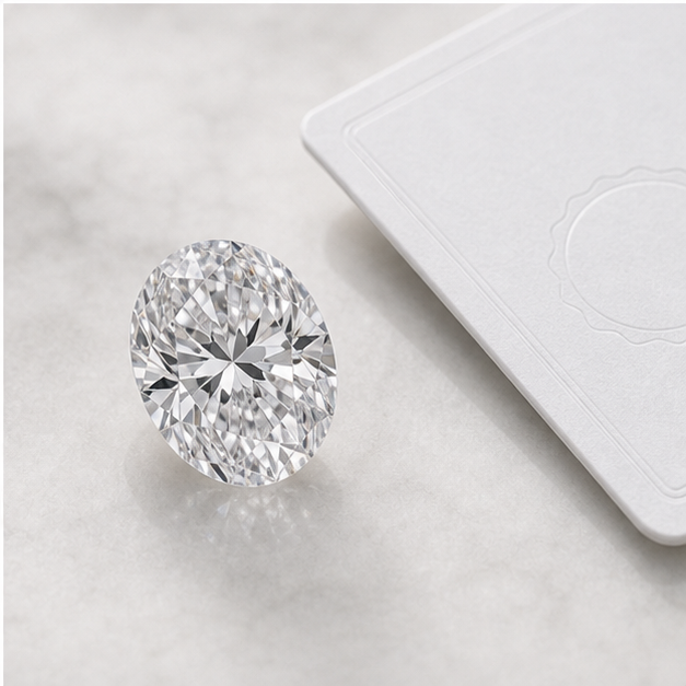 Oval cut diamond.