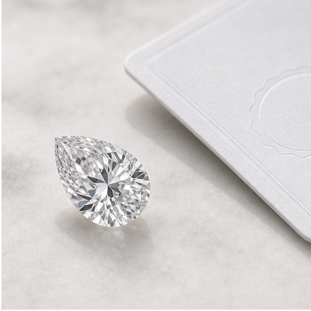 Pear cut diamond.